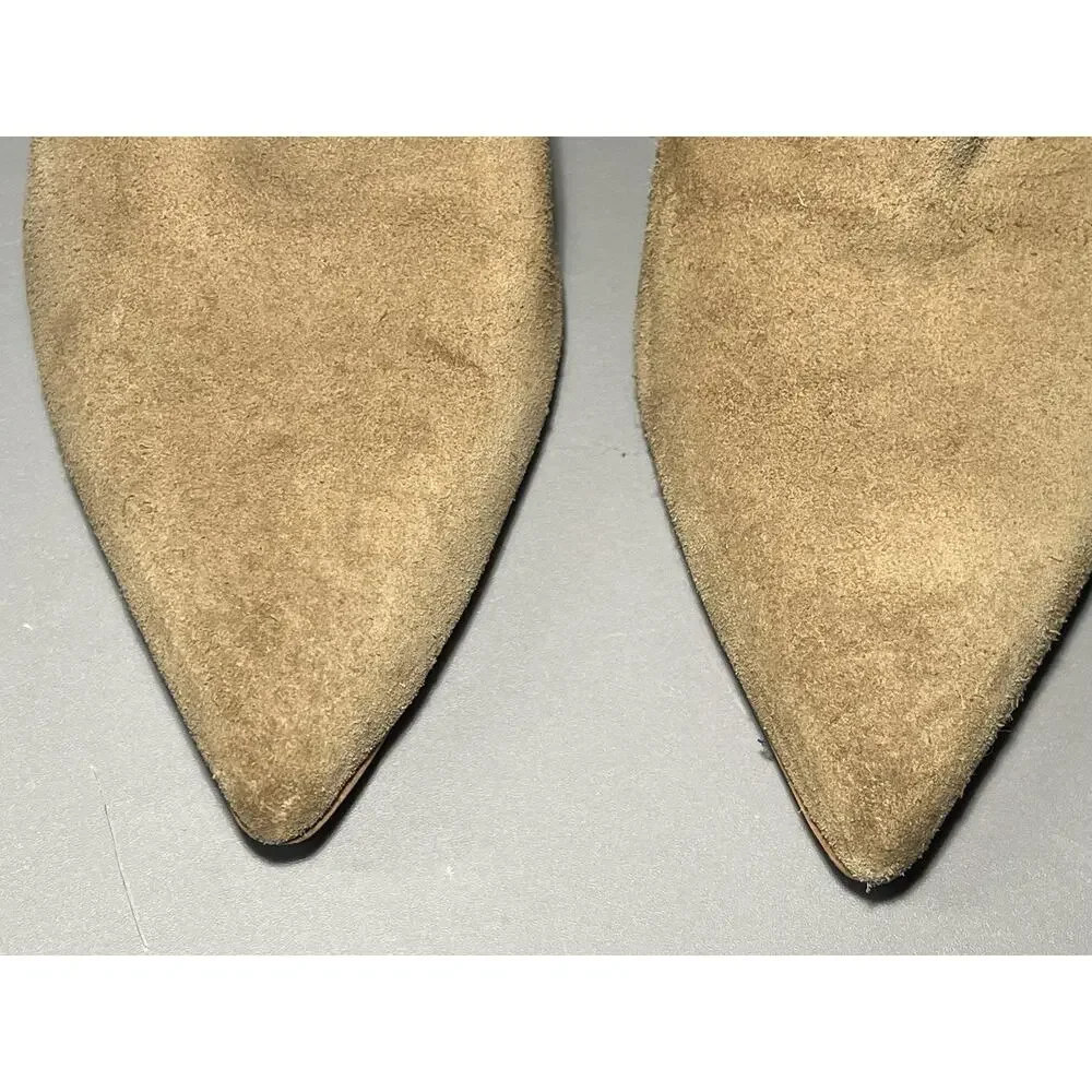 Dolce Vita Nestly Boots Womens Size 8 Beige‎ Suede Color Block Ankle Block Heel